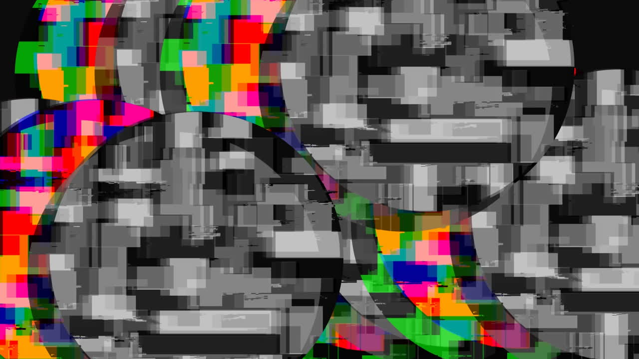 estático colorido y monocromo