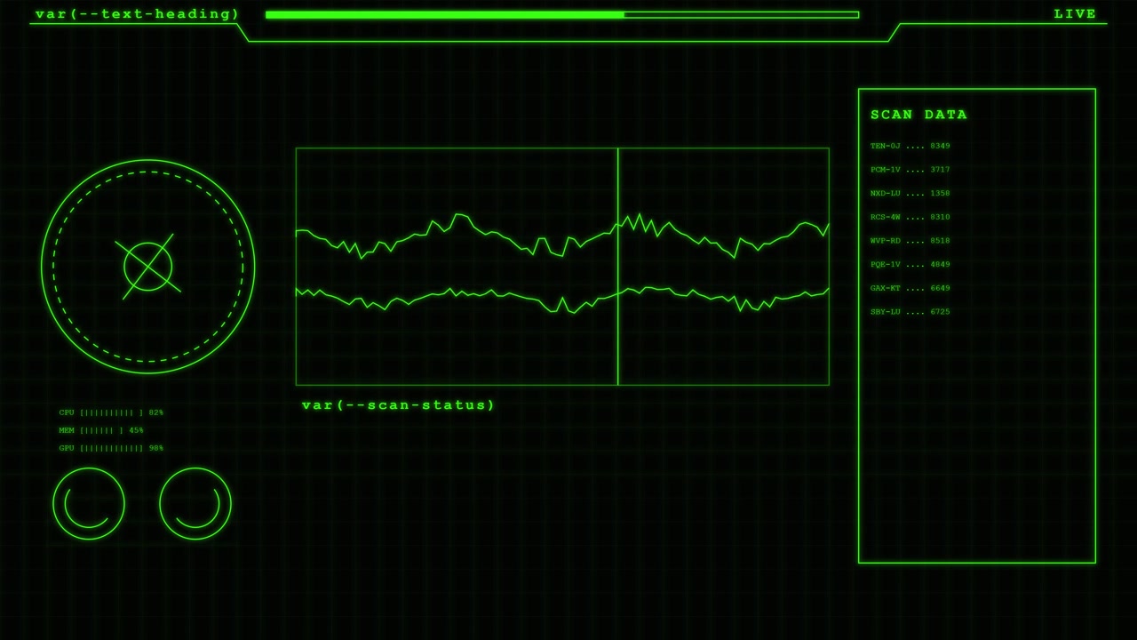 Digital HUD Interface with Real-Time Data Scanning