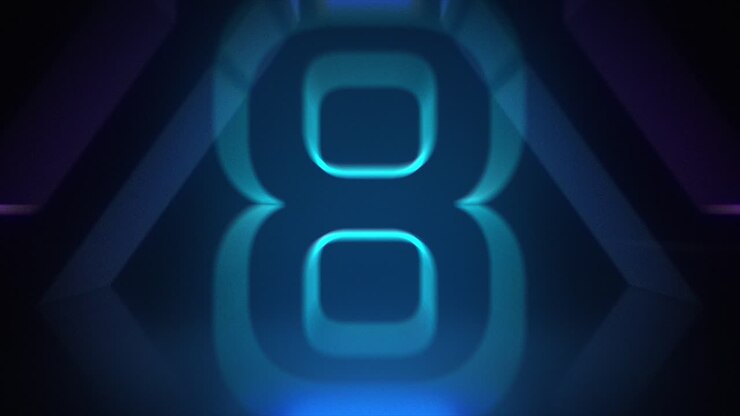 Blue Purple Triangle Neon Countdown 10 Seconds Beautiful Outline Retro Glow Light Box Color Dynamic Flying Animation Concept Background With Reflection