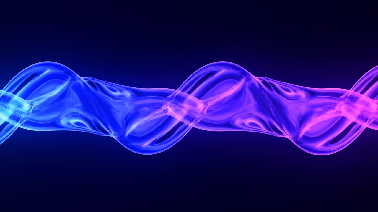 Intertwined Neon Ribbons Sweep Across Screen, Visual Designer Exploring Braided Waveform Motion In Violet