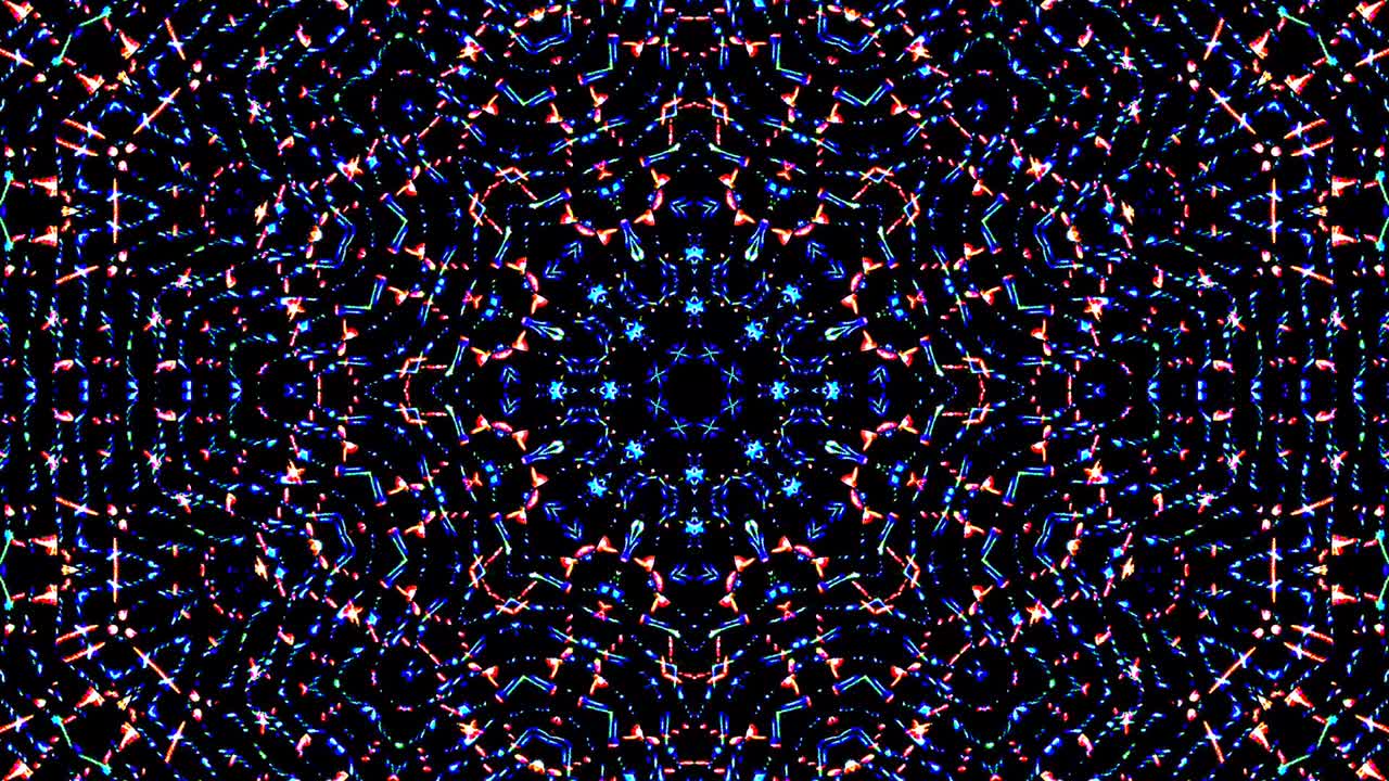 hermoso caleidoscopio abstracto que brilla, una luz radiante que regula los movimientos sutiles