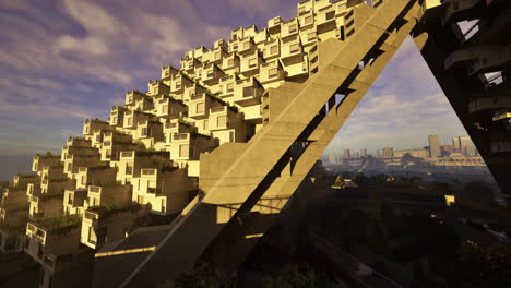 unique stacked units in urban landscape architecture photography