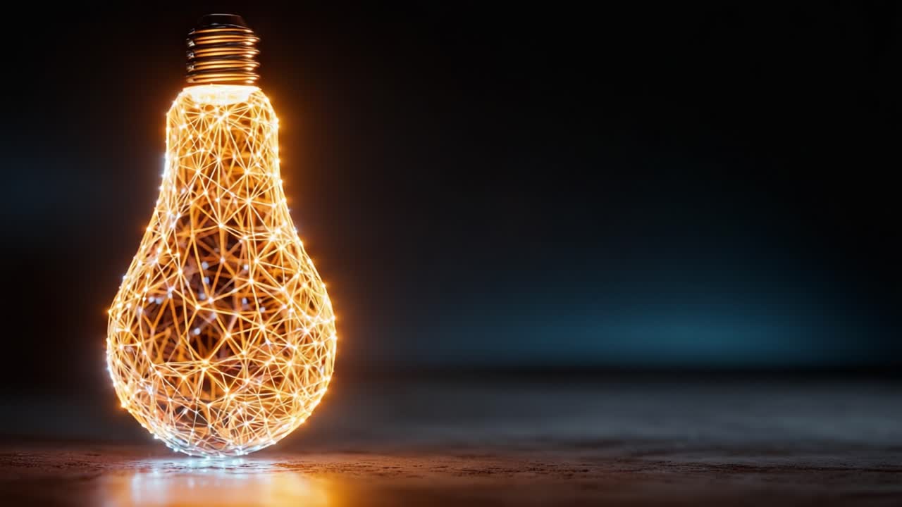 Un affascinante viaggio nella luce: la trasformazione di una lampadina futuristica, da bagliore intenso a opera d'arte illuminata, che mette in mostra l'innovazione nel design e nella tecnologia