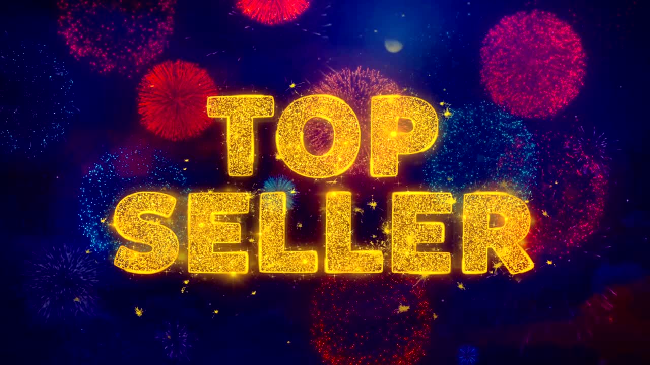 el texto más vendido sobre las coloridas partículas de explosión de fuegos artificiales.