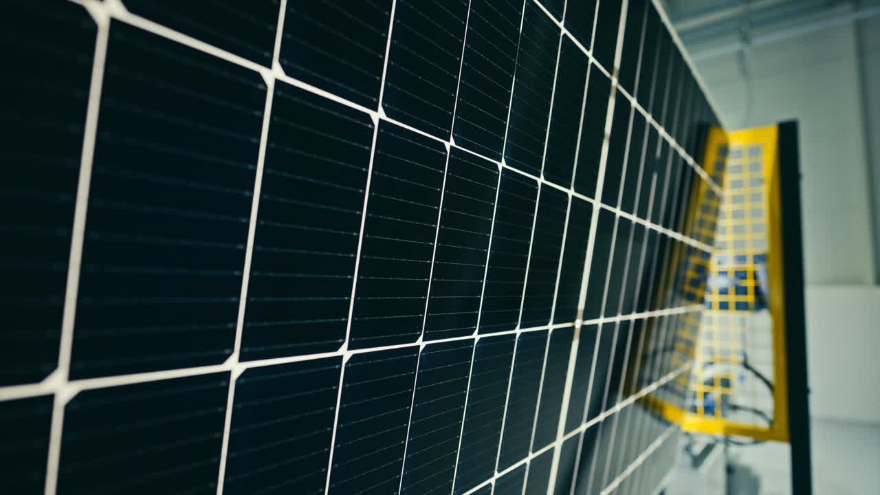 primer plano de una batería solar fotovoltaica moderna