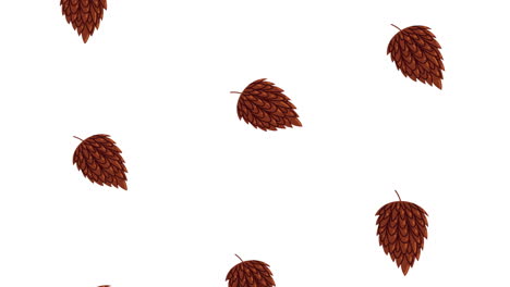 animación del patrón de las hojas de la temporada de otoño