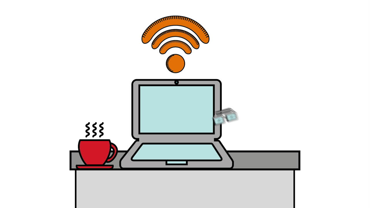 diseño de iconos de oficina, animación de video hd1080