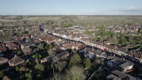 hungerford town streets and houses england aerial drone footage