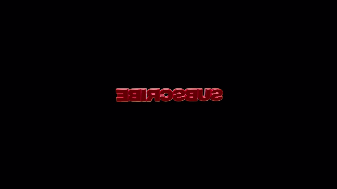3D Red Subscribe Text Rotating on Black Background