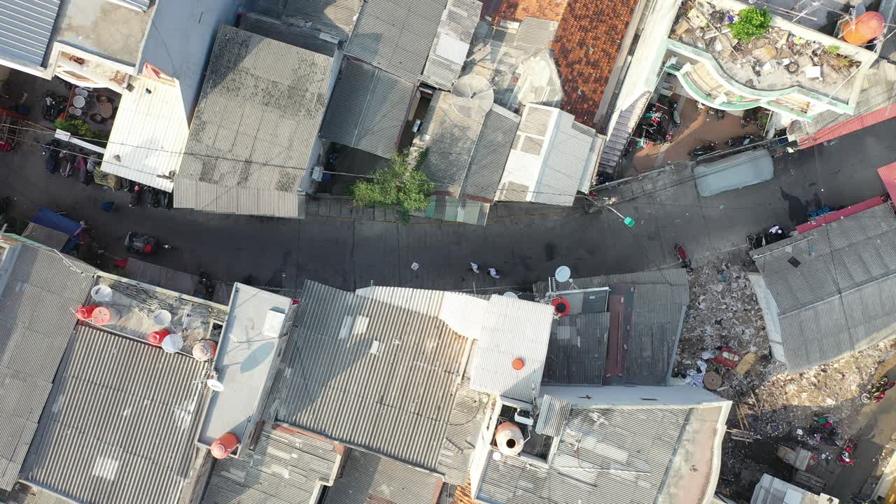 밀집 된 도시 동네 의 공중 사진