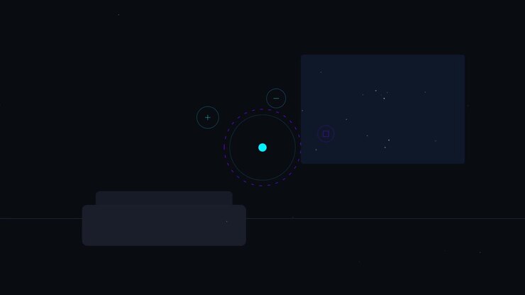 Abstract Digital Interface Animation with Glowing Pulsing Circle