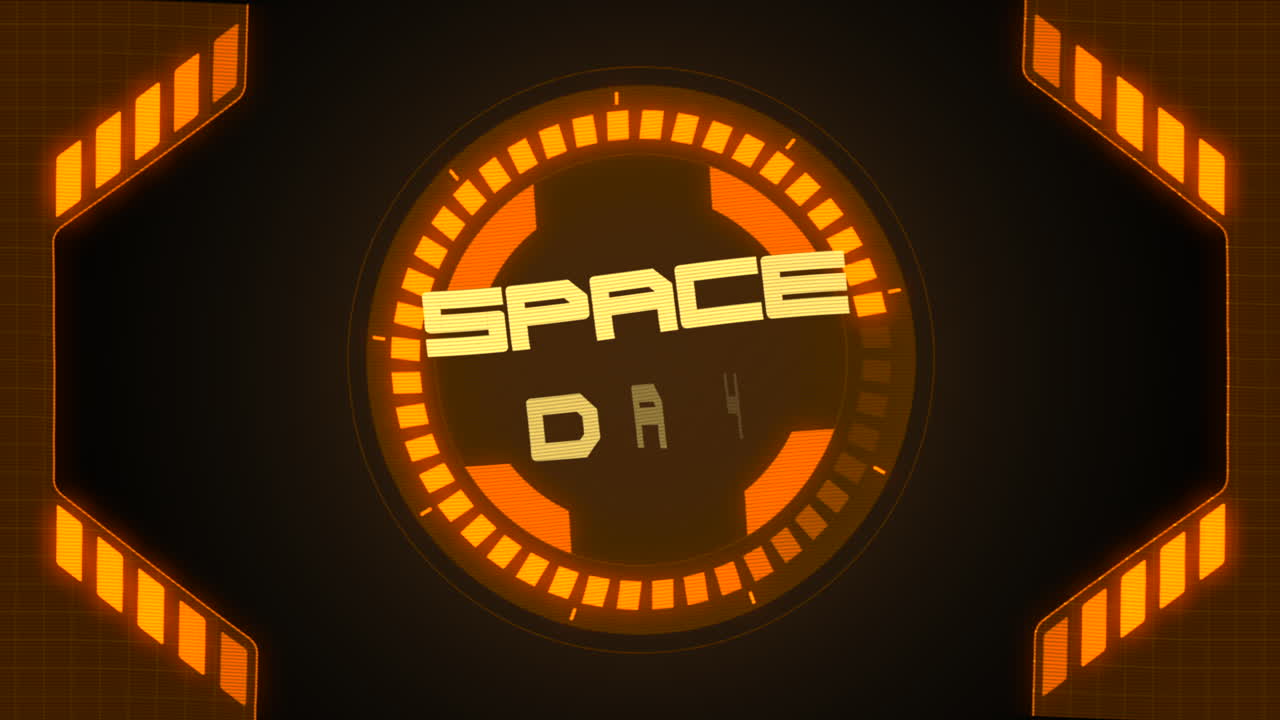 Space Day on digital screen of spaceship
