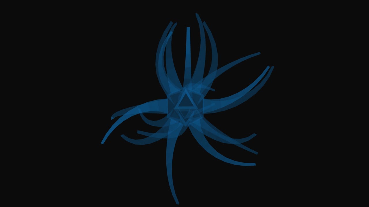 Futuristic HUD element of microbiology organism on black background. Neuron structure scheme. Loop rotation