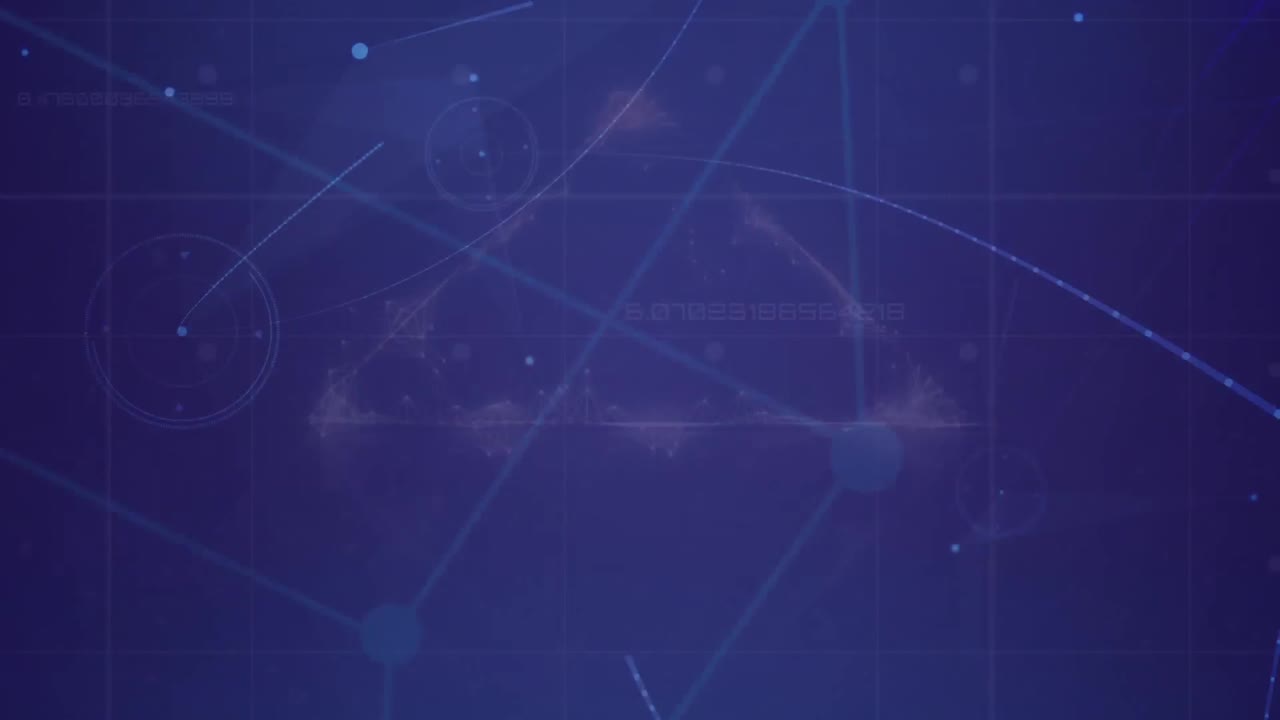 animación de la red de conexiones sobre la red sobre fondo púrpura