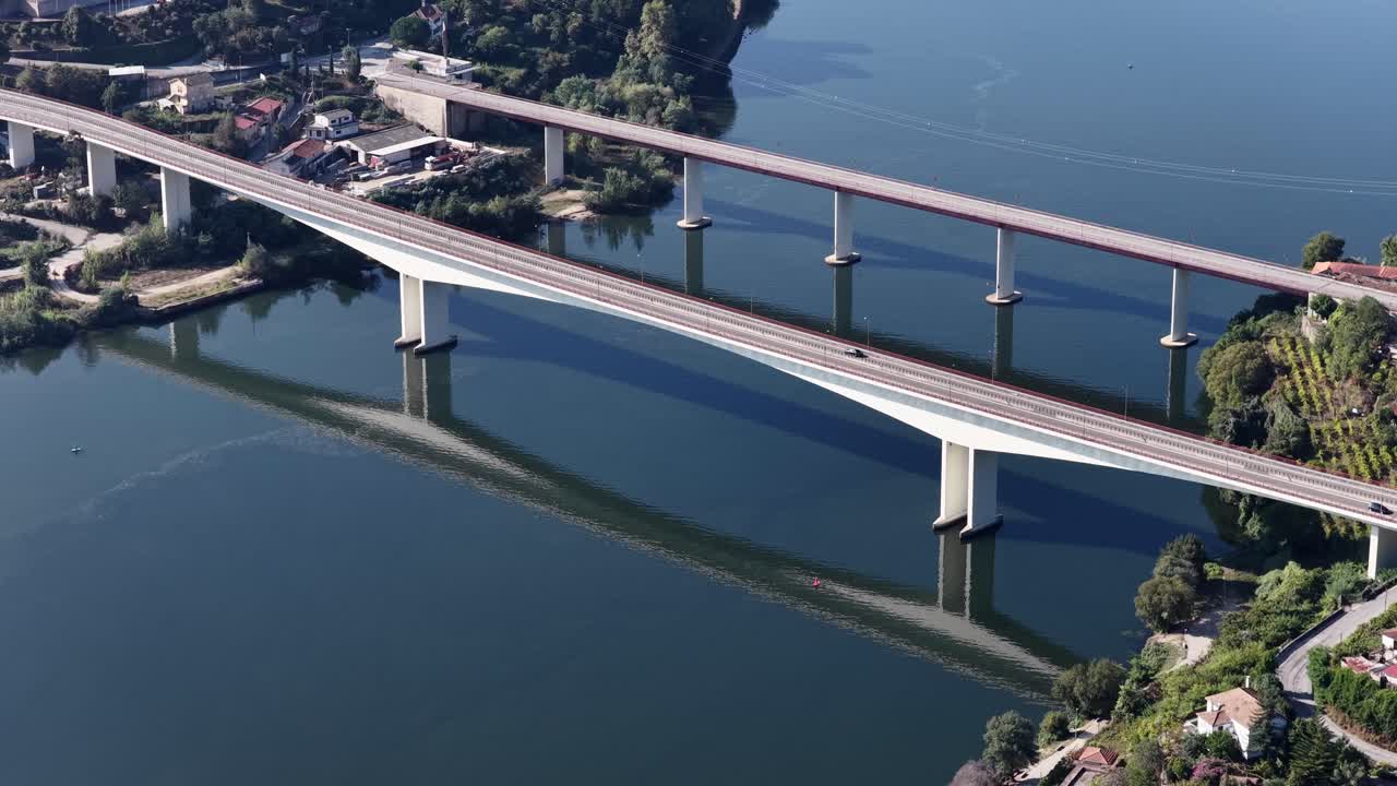 Car crossing the bridge over Douro river