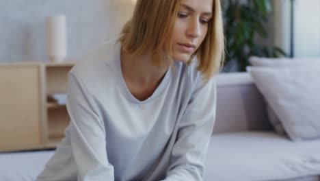 young woman relaxing at home