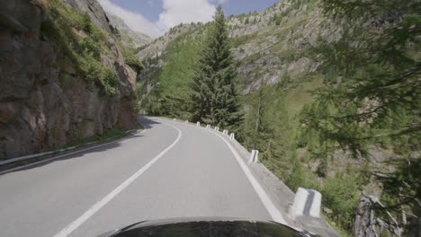 driving on the grimsel pass in switzerland