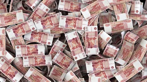 falling russian ruble bills money transition