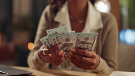 woman counting money