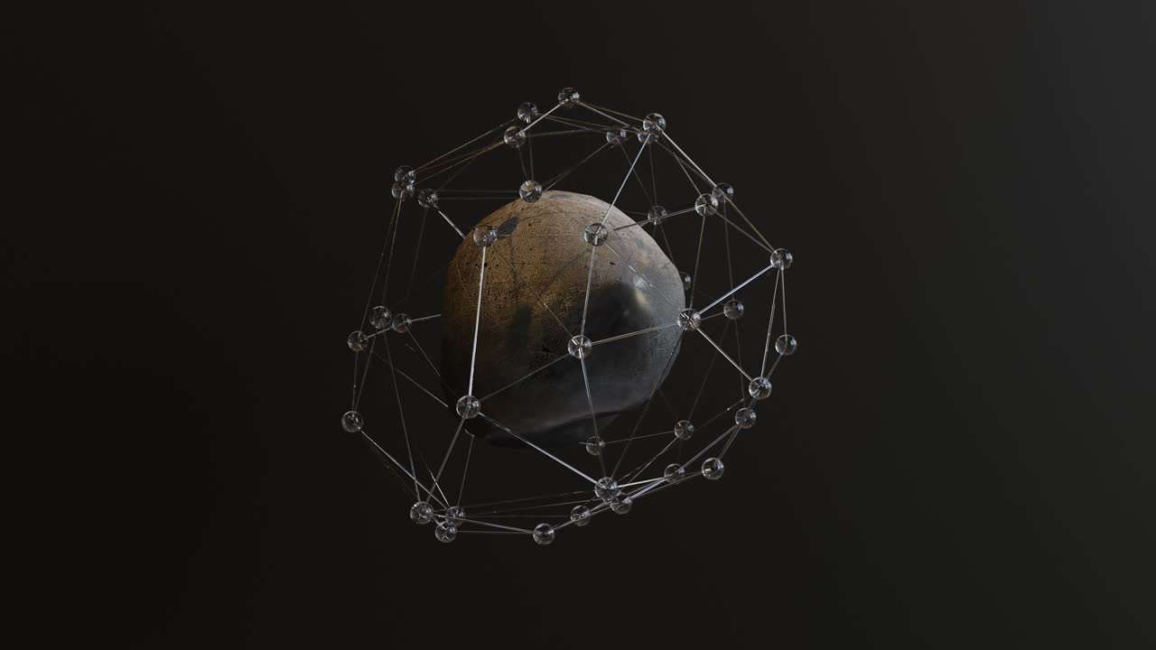 цифровой многоугольник с точками и линиями соединяется. технология сетевого соединения данных. футуристическое киберпространство, 3d-иллюстрация