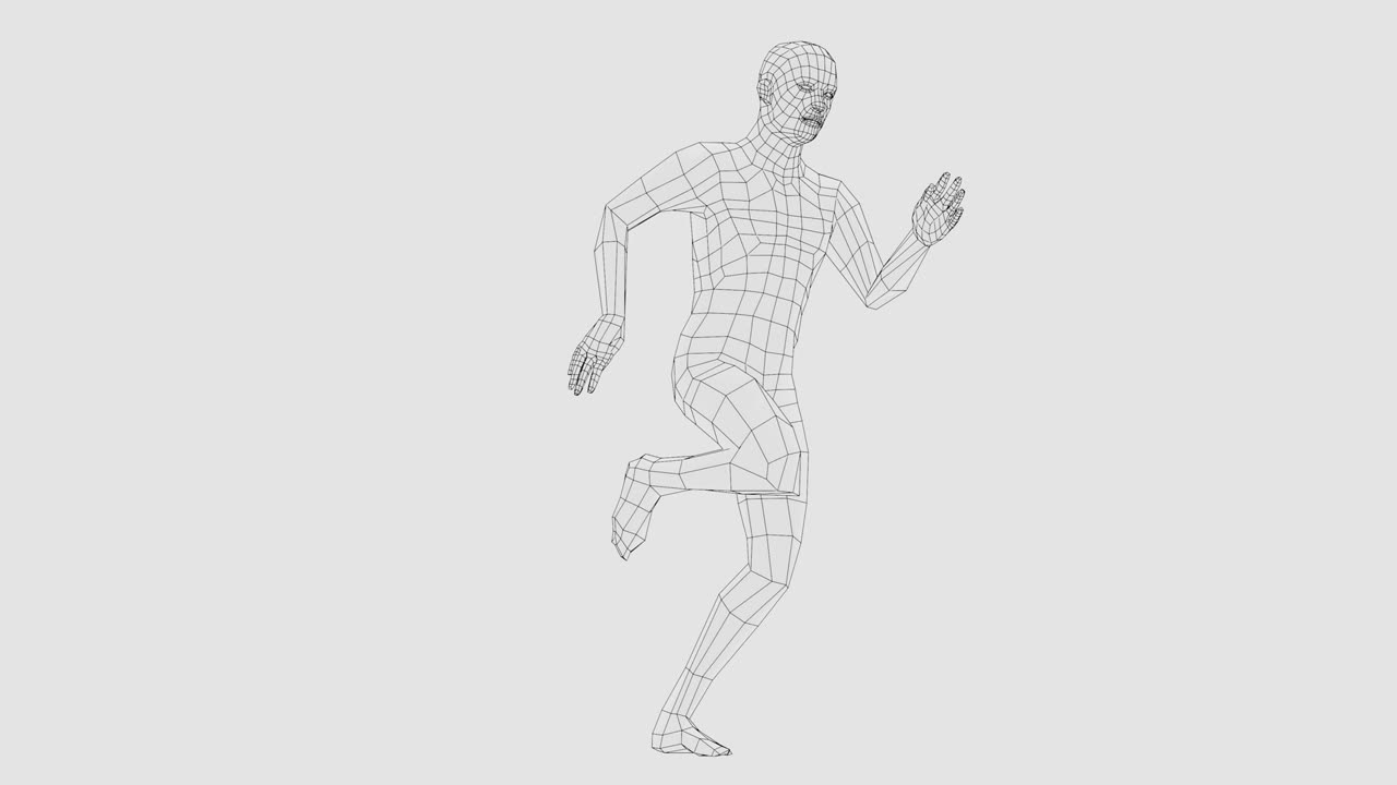 el hombre que corre con el marco de alambre, sin costuras