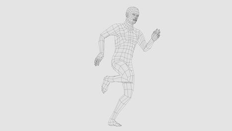 wireframe running man, seamless