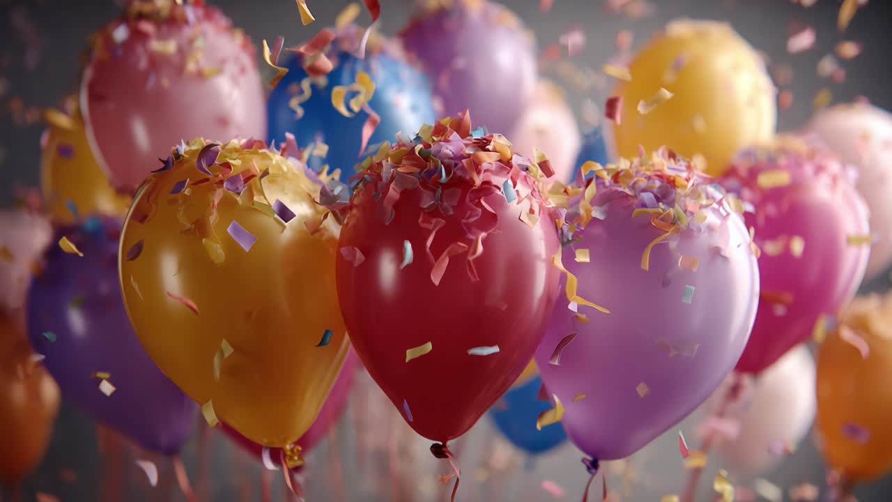 A Vibrant Celebration Filled with Colorful Balloons and Festive Confetti Creating a Joyful Atmosphere for Any Special Occasion