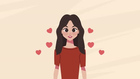 happy beautiful woman character animation