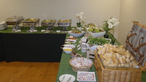 shot of delicious food served in a dinner or wedding reception