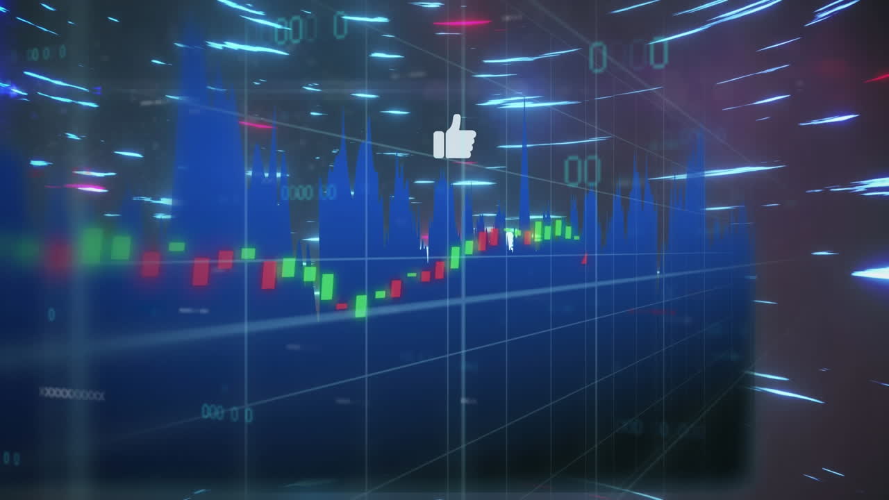 animación del procesamiento de datos sobre senderos de luz