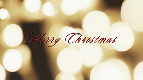 Animation-of-merry-christmas-text-over-yellow-spots-of-light-background