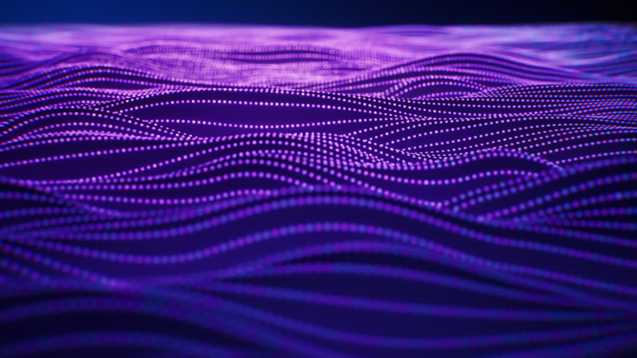 Flowing curve lines and particles background, 3d rendering