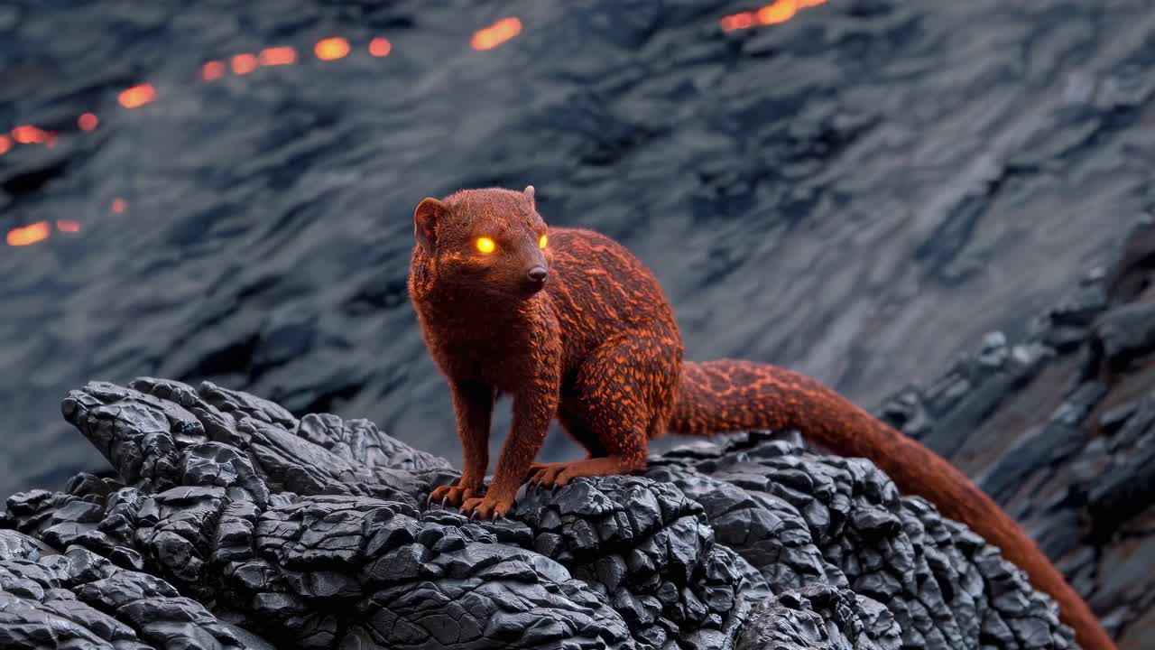 Fiery Mongoose on Lava