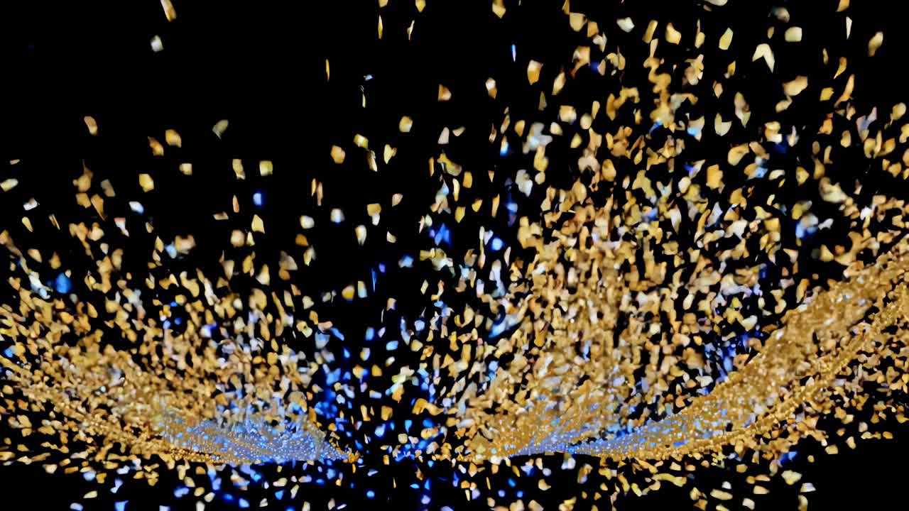 Gold and Blue Confetti Explosion