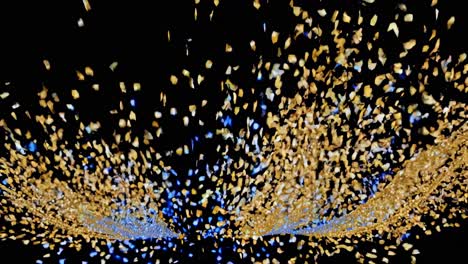 gold and blue confetti explosion