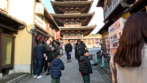 visitors exploring a traditional japanese street