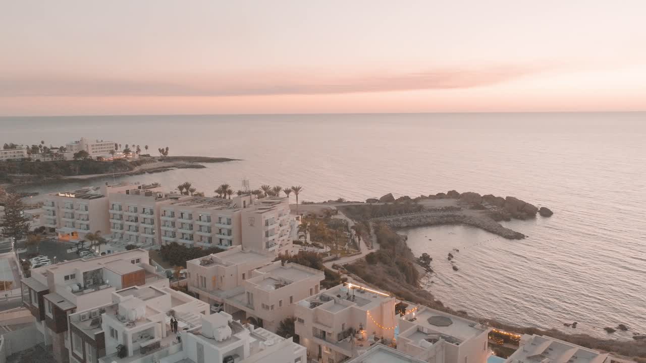 Sunset over Mediterranean Resort