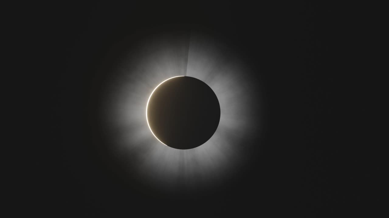animación en 3d de un eclipse solar total