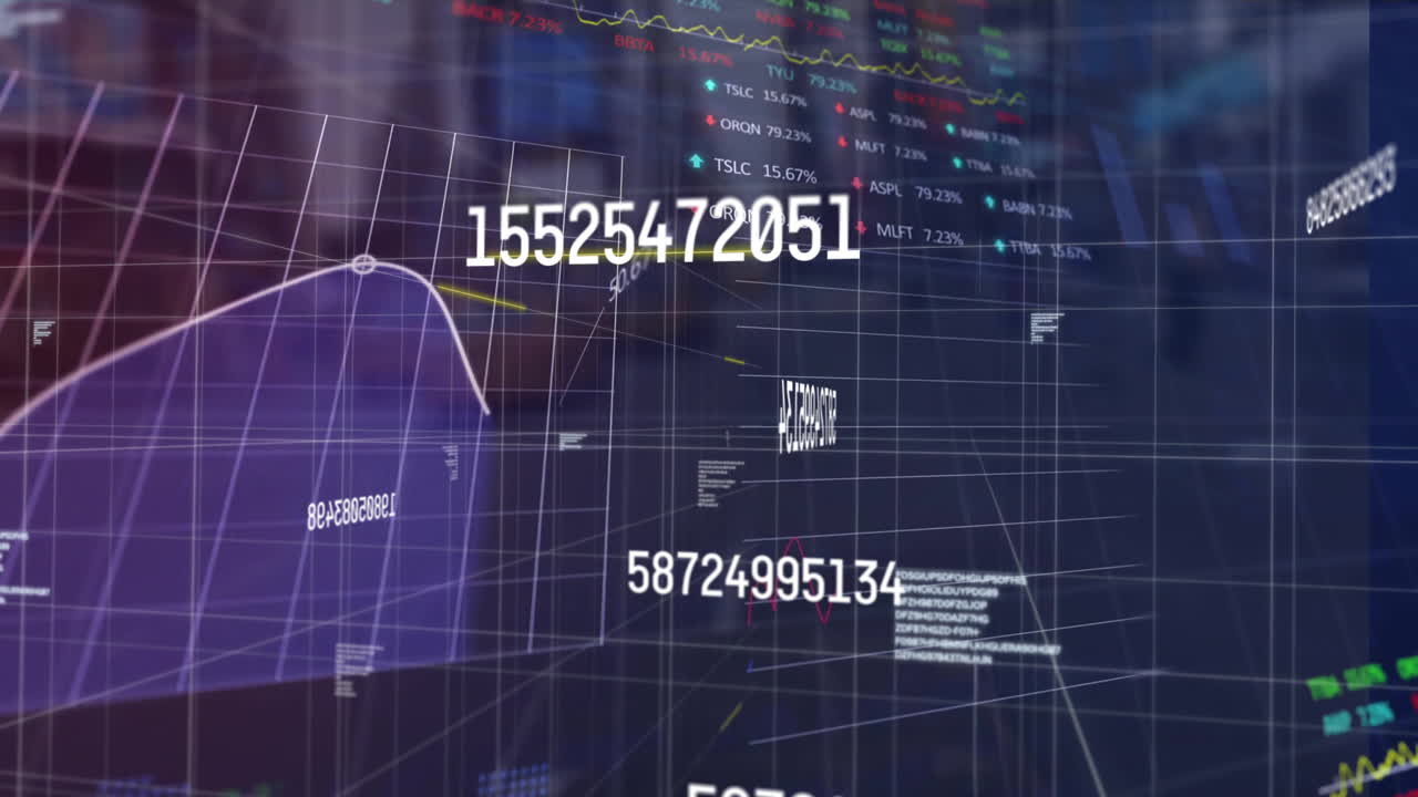 Animation of financial data processing over statistics