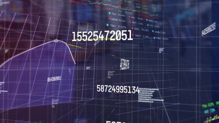 Animation of financial data processing over statistics