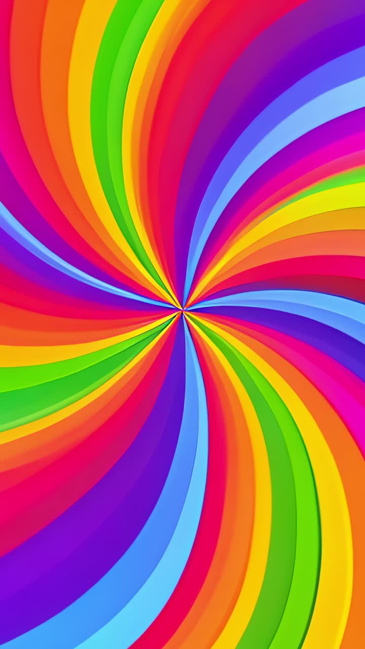 Vertical video: Playing radial rainbow swirl on digital background, showcasing spiral color pattern