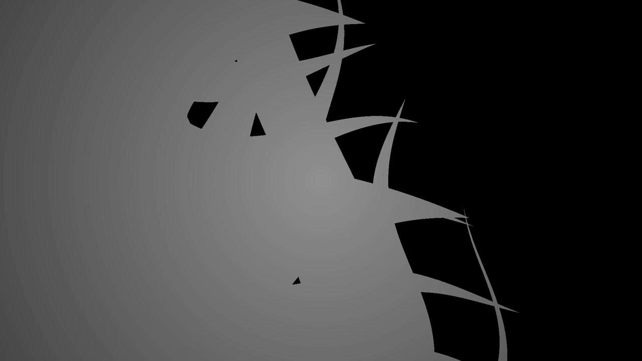 Dynamic Abstract Animation of Sharp Grey Shapes on Black Background