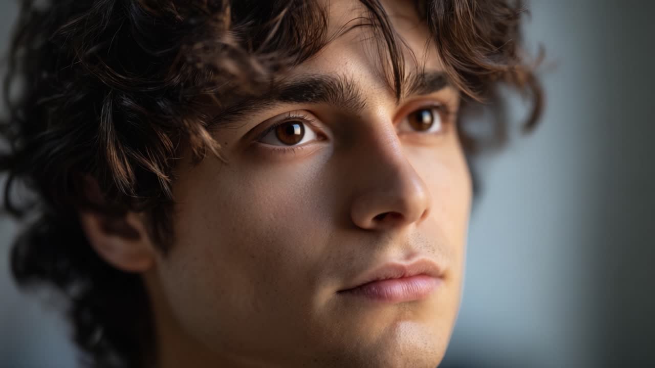 A Young Man in Thoughtful Reflection: Captivating Expressions and Emotions Captured in a Series of Close-Up Portrait Shots Highlighting Introspection
