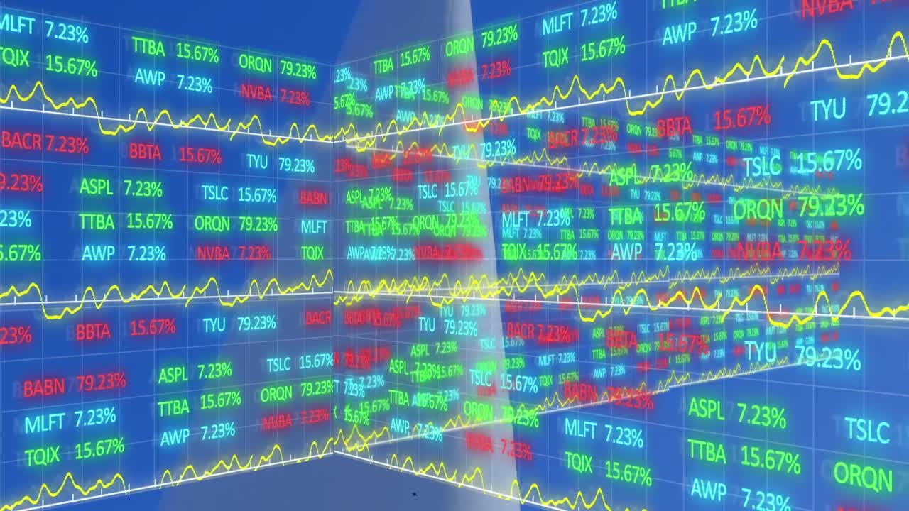 풍력 터빈을 통해 통계 및 데이터 처리의 애니메이션