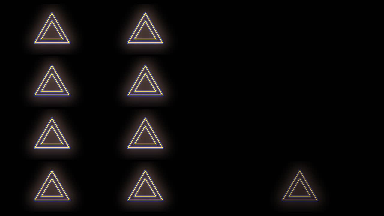patrón de triángulos de neón pulsante con luz led en estilo casino