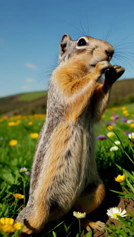 chipmunk in a meadow