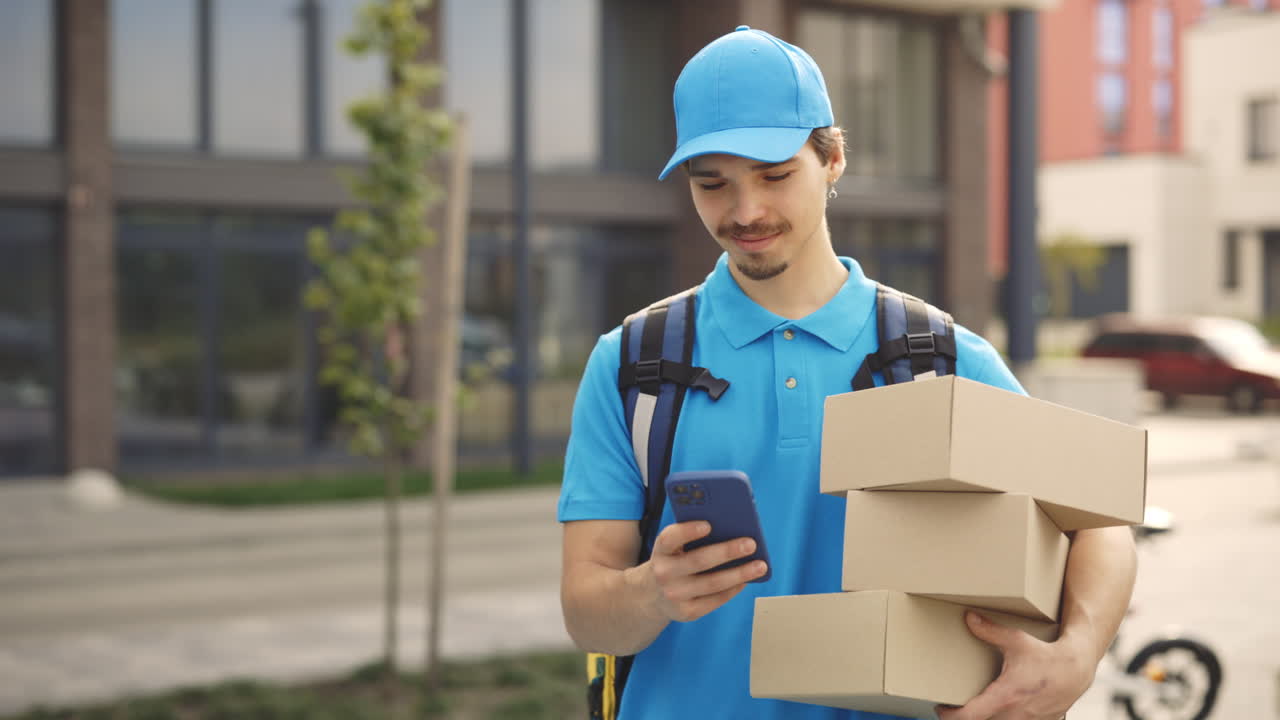 persona de entrega con los paquetes