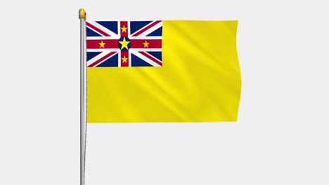 loop video of niue flag  fluttering in the wind, slow motion video of 4k , with alpha channel