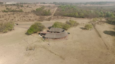 drone aerial, outdoor lapa facility on a game farm