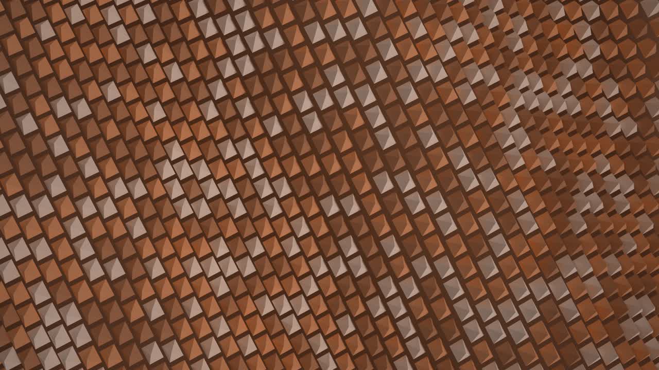 las pirámides crean una superficie ondulada. fondo de coral apacible para una presentación de negocios. textura suave. picos de renderización de animación 3d en bucle